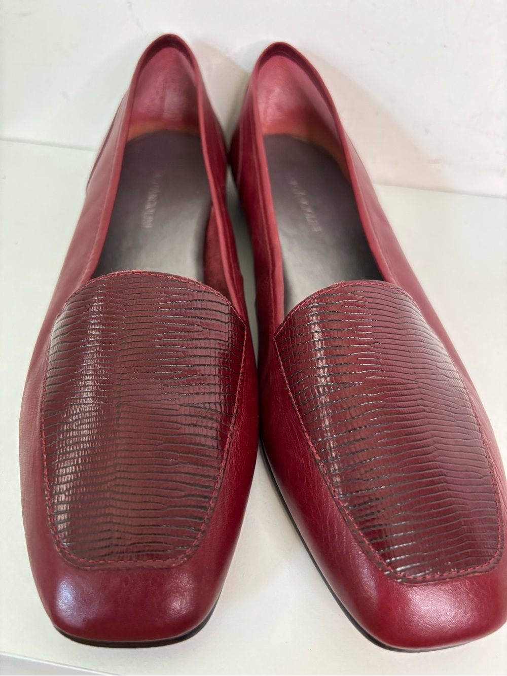 Enzo Angiolini Burgundy Leather Slip-On Loafers 9.5 - Picture 6 of 10